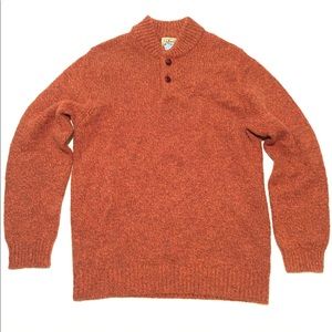 L.L.Bean 100% LambsWool 1/4Button Crewneck Sweater